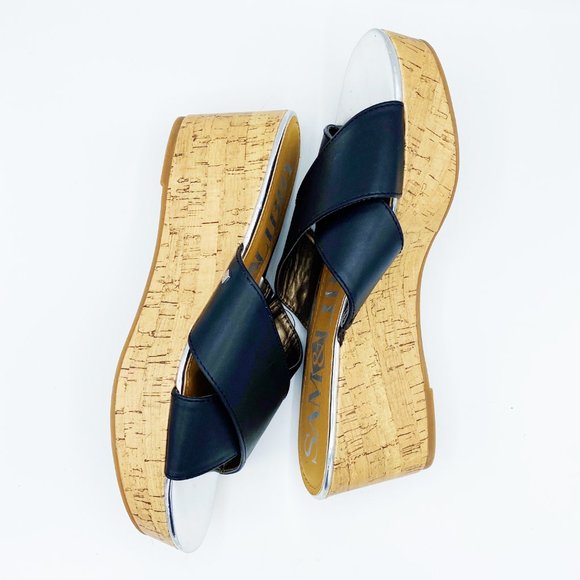 Sam & Libby Shoes - Sam & Libby Criss Cross Cork Wedge Sandals 120
